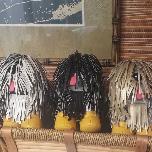 BOGO  SALE  New Shaggy  Trio Cream White, Gold Black Trendy Purse Happy New Year - Picture 3 of 5